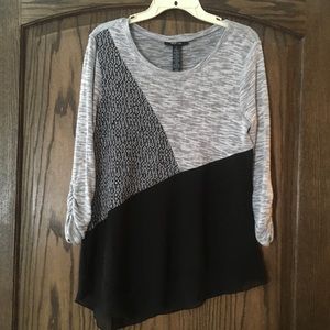 Grey and black long sleeve shirt